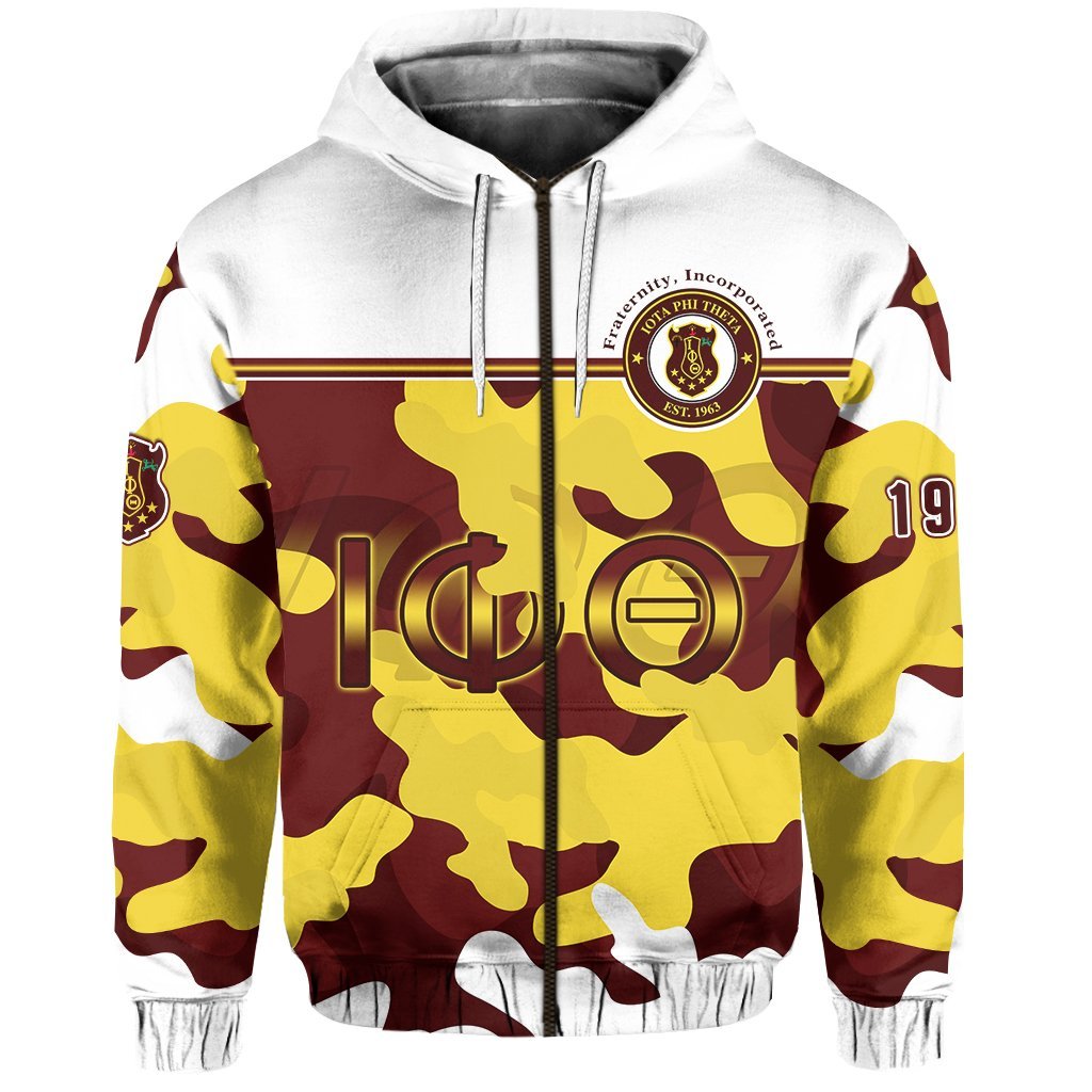 Motto Iota Phi Theta Zip Hoodie Camouflage Lt13