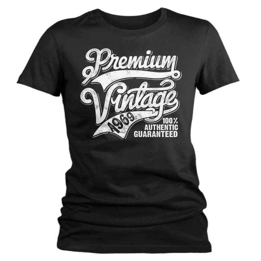 Women’s Premium Vintage T Shirt 1969 Birthday Made In Shirt 50th Birthday Tee Retro Gift Idea Vintage Tee