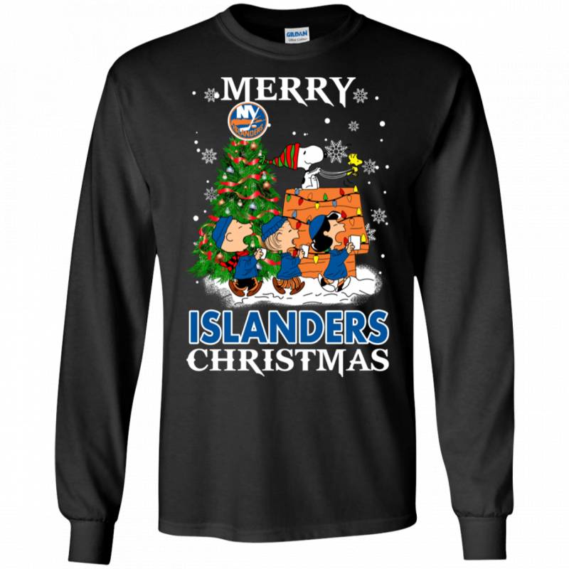 Merry New York Islanders Christmas Snoopy Ugly Sweater Style Shirts