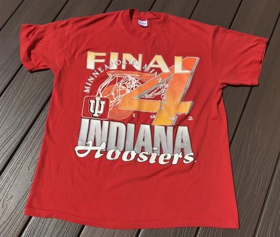 Vintage 1992 Indiana Hoosiers Basketball Shirtbobby Knight Logo 7 Final Four 90S Shirt