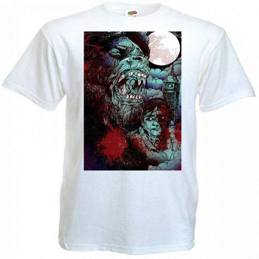 An American Werewolf In London V.10 T Shirt White Movie Poster