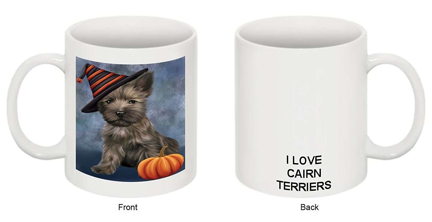 Christmas Happy Holidays Cairn Terrier Puppy Wearing Witch Hat Mug Cmg0633