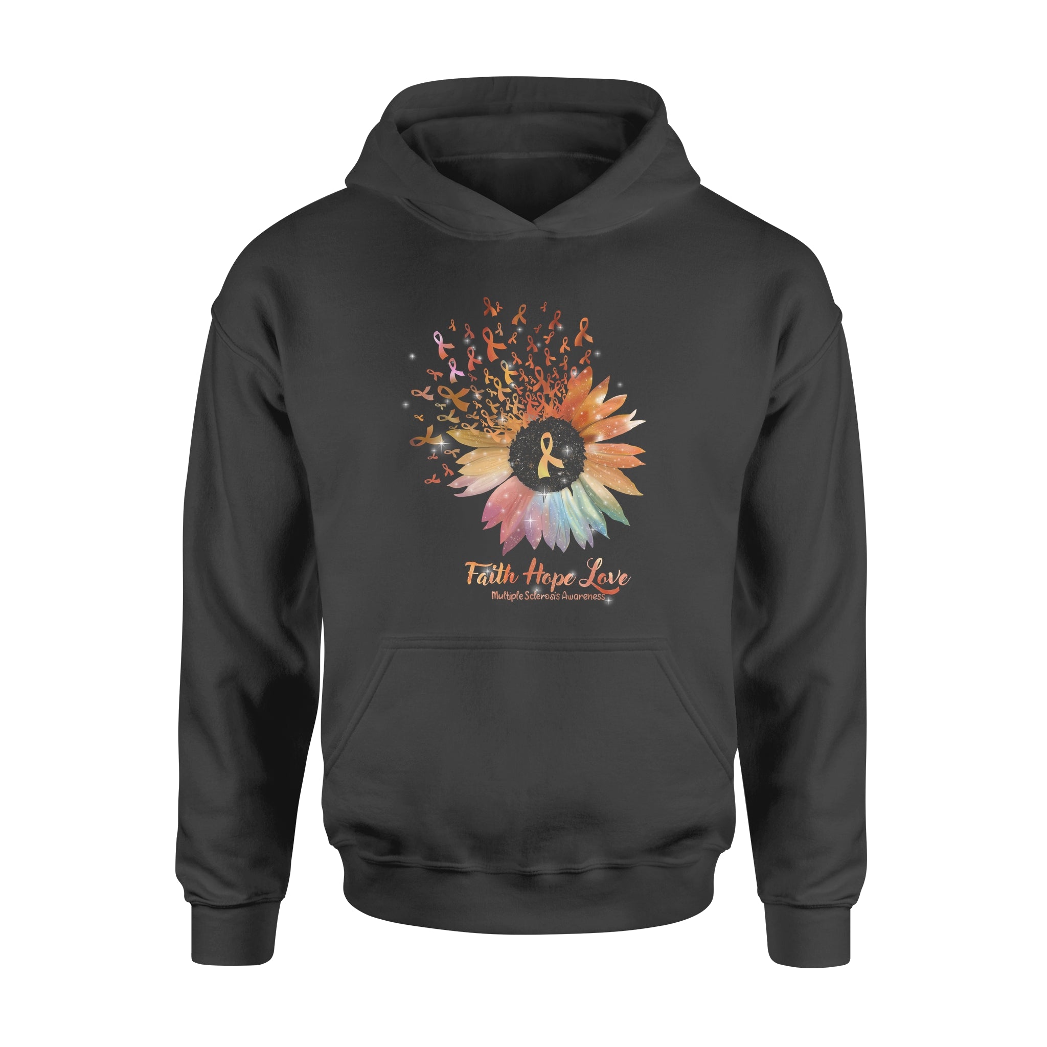 Faith Hope Love Multiple Sclerosis Awareness Sunflower – Premium Hoodie