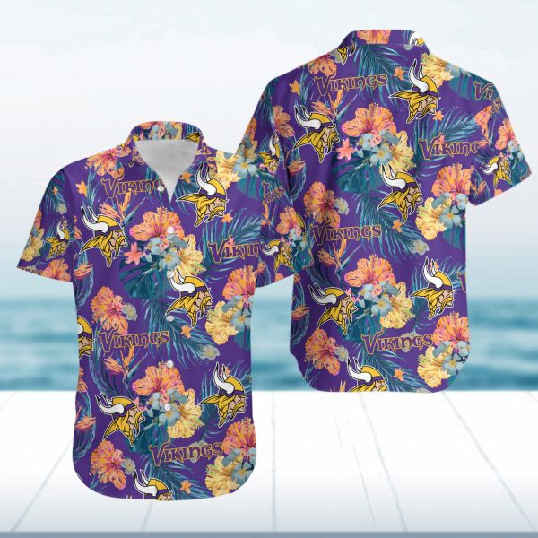 Hawaii Shirt Island Minnesota Vikings Summer Button Up Shirt S2128