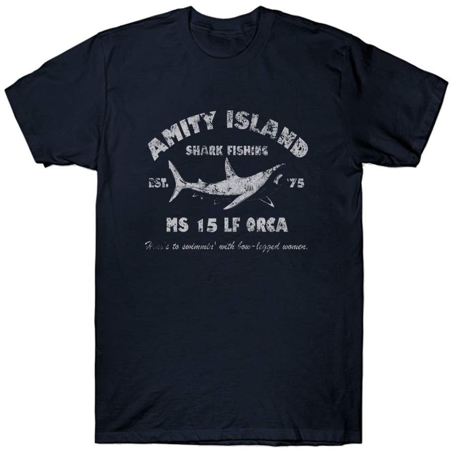 Amity Island T Shirt Jaws Film Culte Movie Shark Fishing Mer Plong¨¦E Sous-Marine Pr¨¦Sent