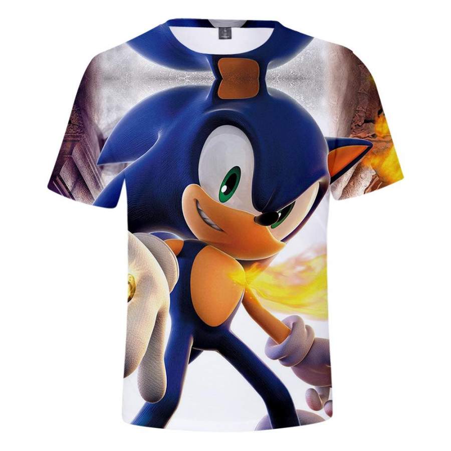 Sonic The Hedgehog 3D Full Printing Kids Short Sleeve Shirt