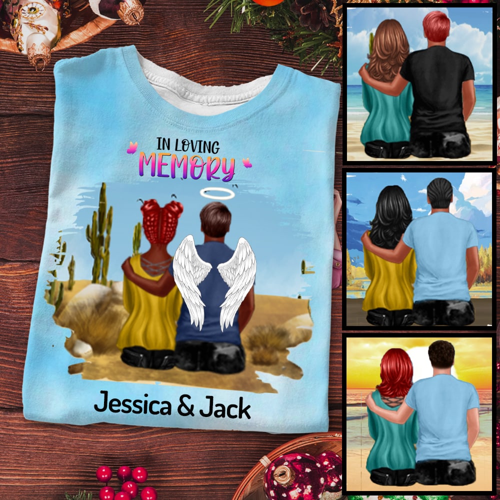 Memorial Gift For Couple Personalized Tie Dye Shirt Sweatshirt Hoodie Ap434