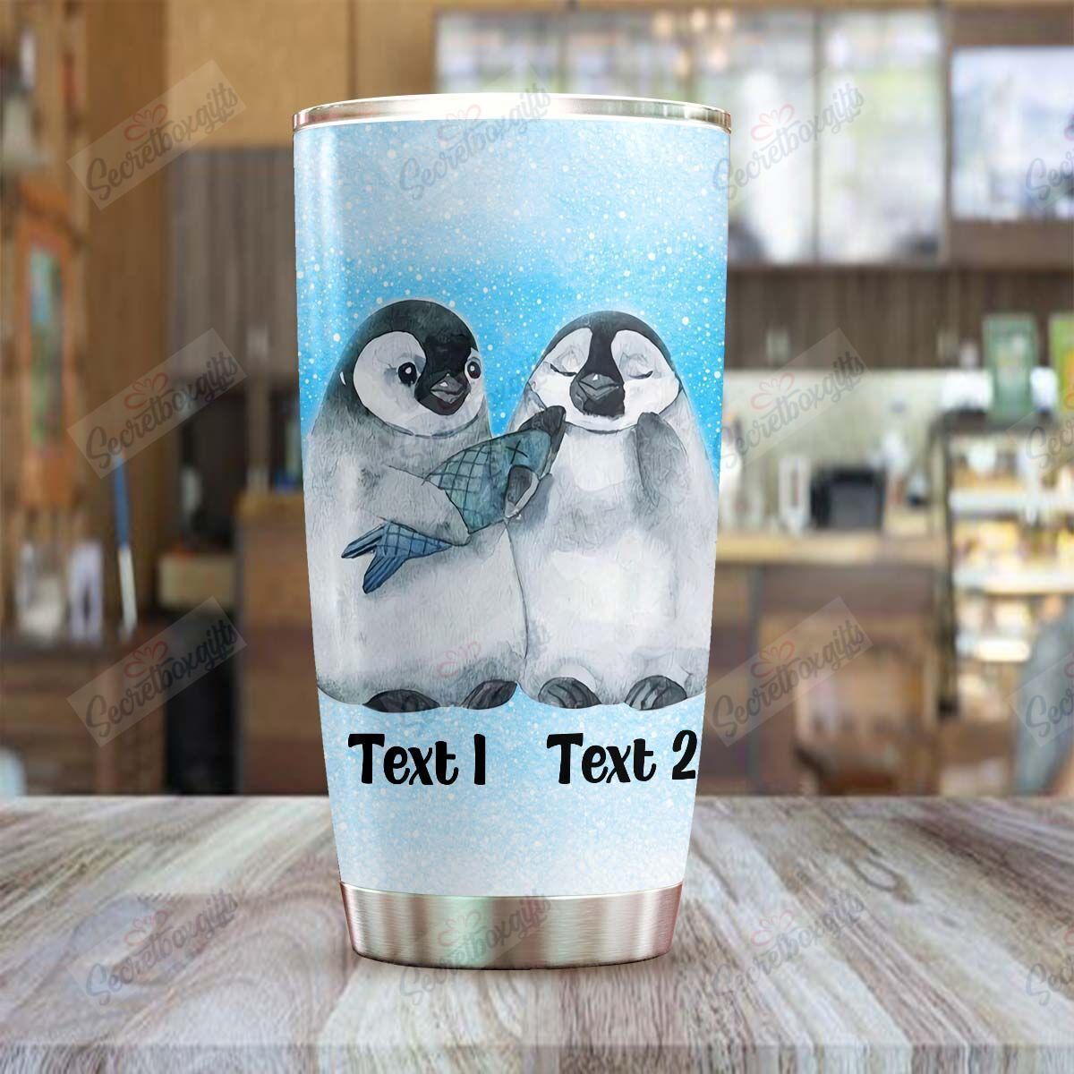 Personalized Penguin Couple Yq2002422Cl Stainless Steel Tumbler Customize Name, Text, Number