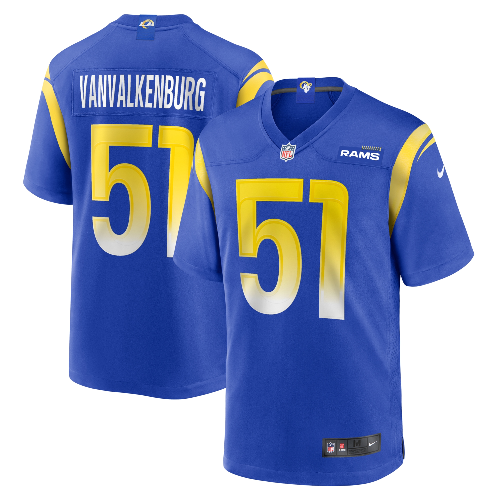 Men’s Los Angeles Rams Zach VanValkenburg Royal Team Game Jersey