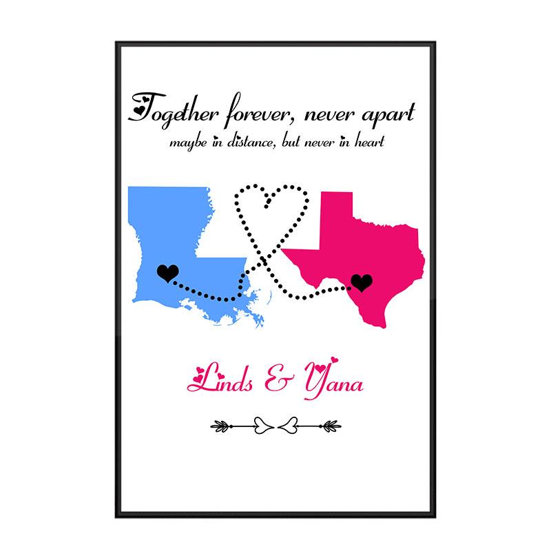 Custom Personalized Wall Art Poster Board Print Valentine Day Gift Ideas For Him Her Men Women Boyfriend Girlfriend Husband Wife Couple – Together Foever Never Apart HT311250 – PersonalizedWitch