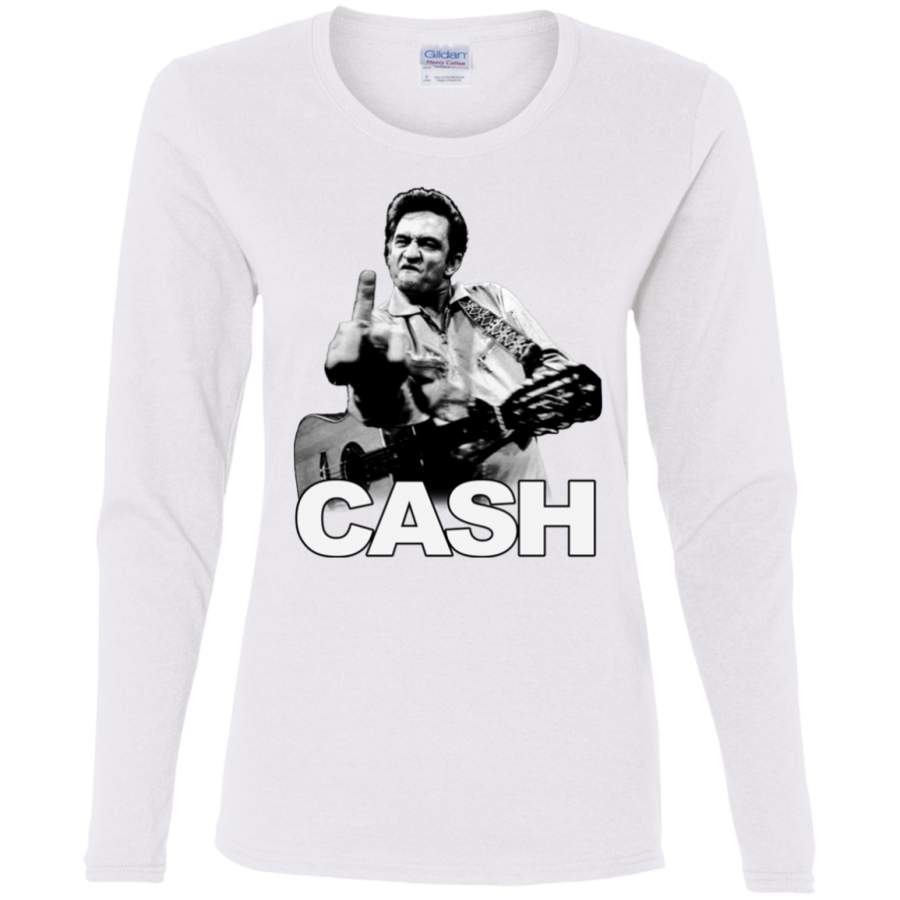 Zion Rootswear Johnny Cash Middle Finger Ladies LS T-Shirt