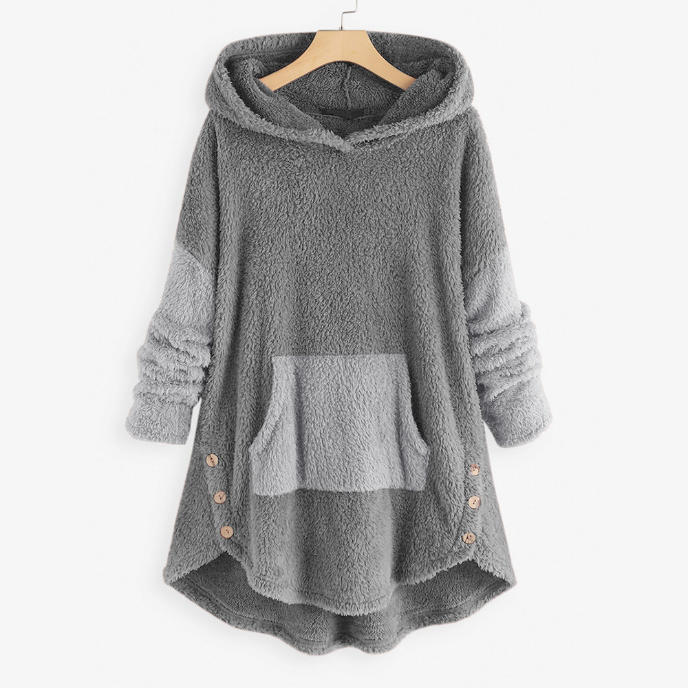 Women Hoodies Sweatshirt Winter Long Sleeve Plush Fluffy Jumper Pull Femme Autumn Hooded Fleece Pullover Blusas alx