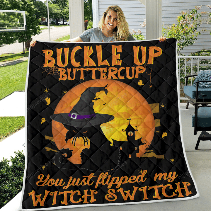 Buckle Up Butter Cup Halloween Is Coming Fleece Blanket