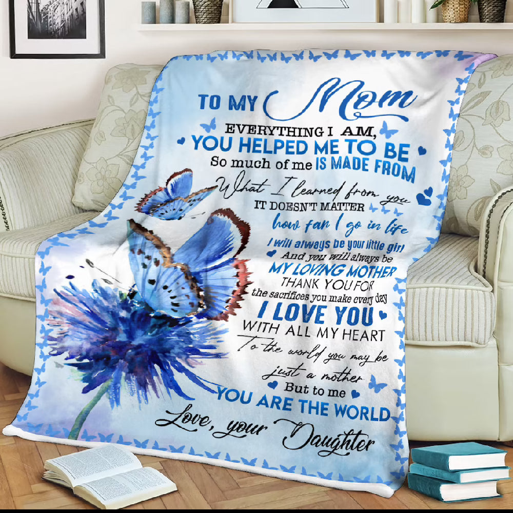 To My Mother I Love You With All My Heart Fleece Blanket Gift For Family,Birthday,Parents,Mother,Mom Gift Home Decor Bedding Couch Sofa Soft And Comfy