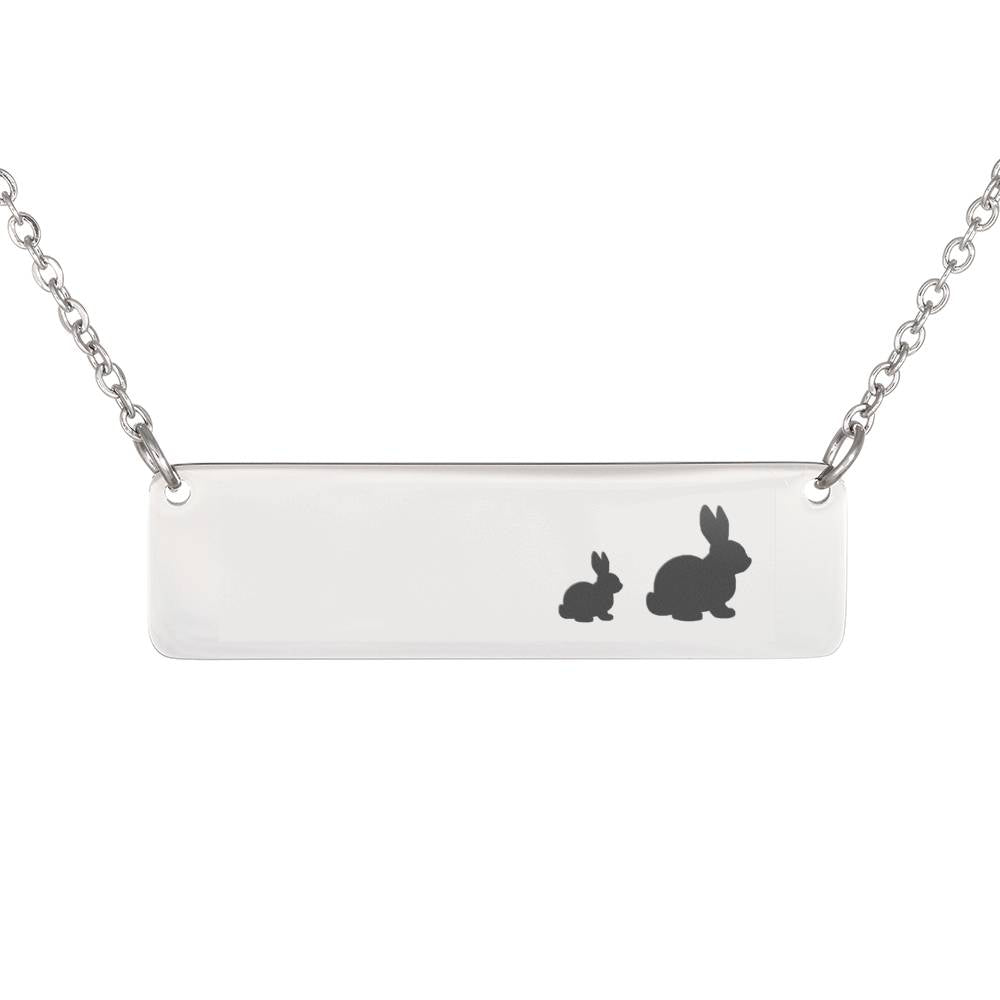 Personalized Mama Rabbit + 1 Bunny – Necklace