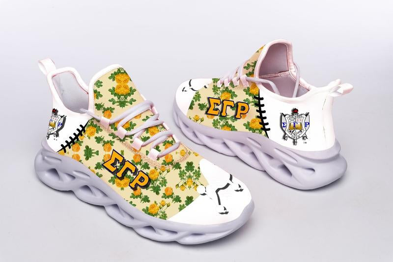 Sorority Footwear – Sigma Gamma Rho Yellow Roses Clunky Sneakers