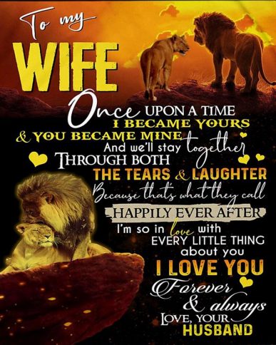 Wife Blanket From Husband To My Wife Once Upon A Time I Became Yours Lions Blanket For Wife Full Size