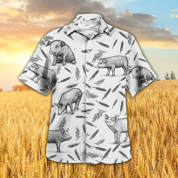 Pig Pattern Hawaii Lovers Summer Hawaii Button Downs Shirt Ha32874