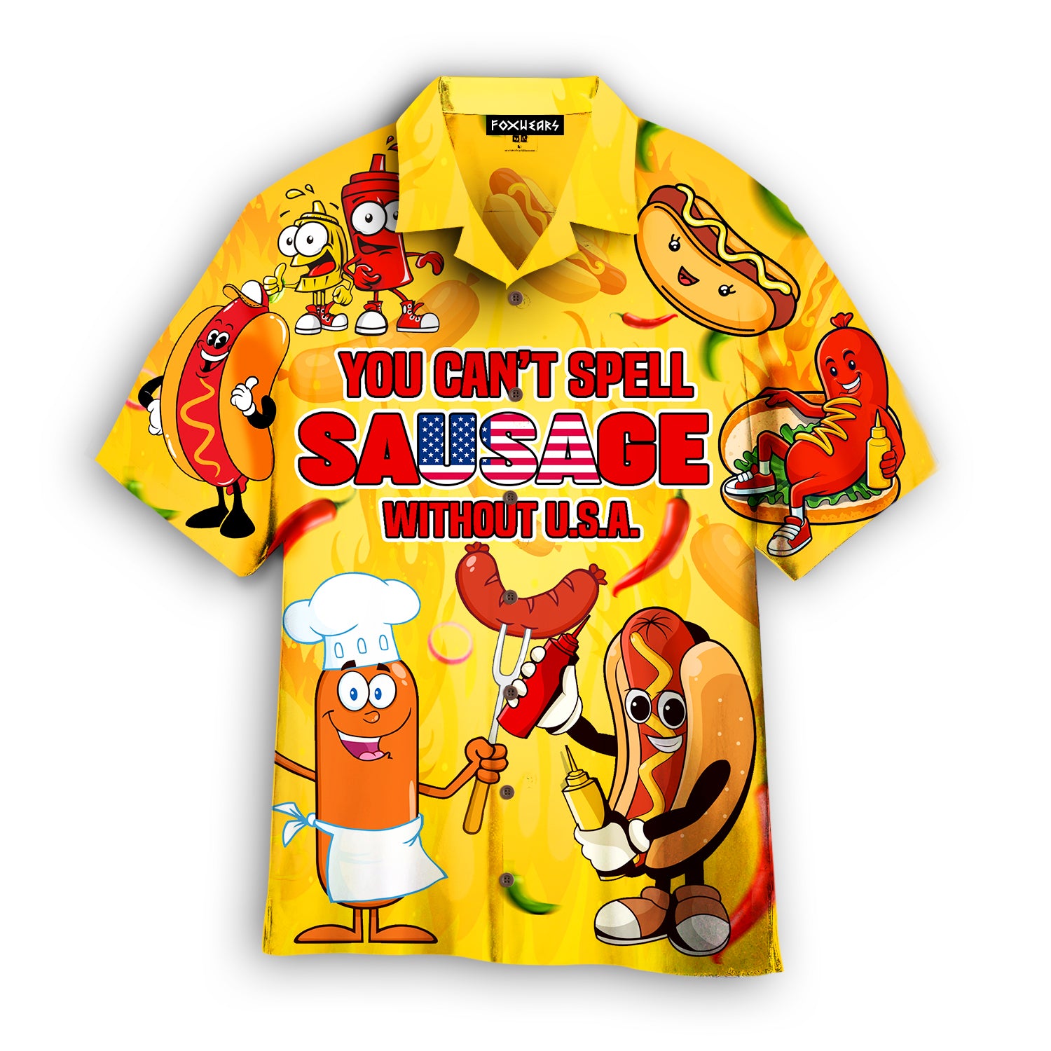 You Cant Spell Sausage Without Usa Happy 4Th Of July Hawaiian Shirt  | For Men & Women |  Wt2095