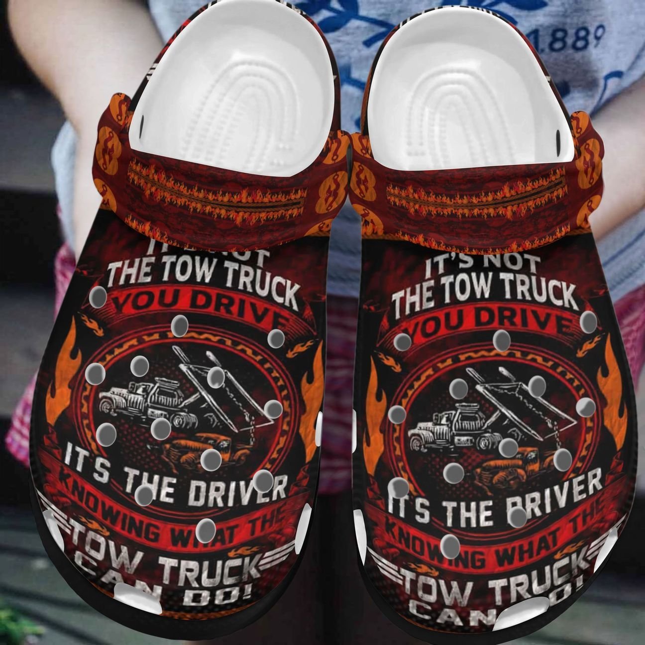 Truck Personalized Clog, Custom Name, Text, Color, Number Fashion Style For Women, Men, Kid, Print 3D Tow Truck