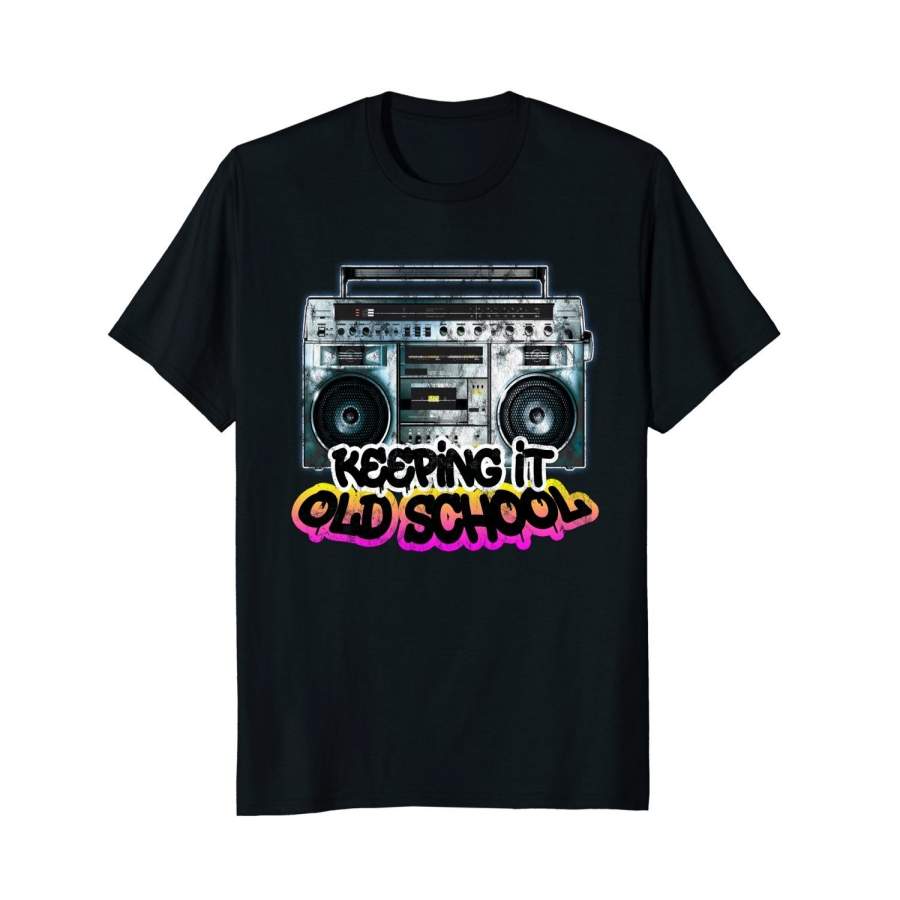 Keeping It Old School – Vintage Boombox 80S T-Shirt Men Fashion Cotton T-Shirts