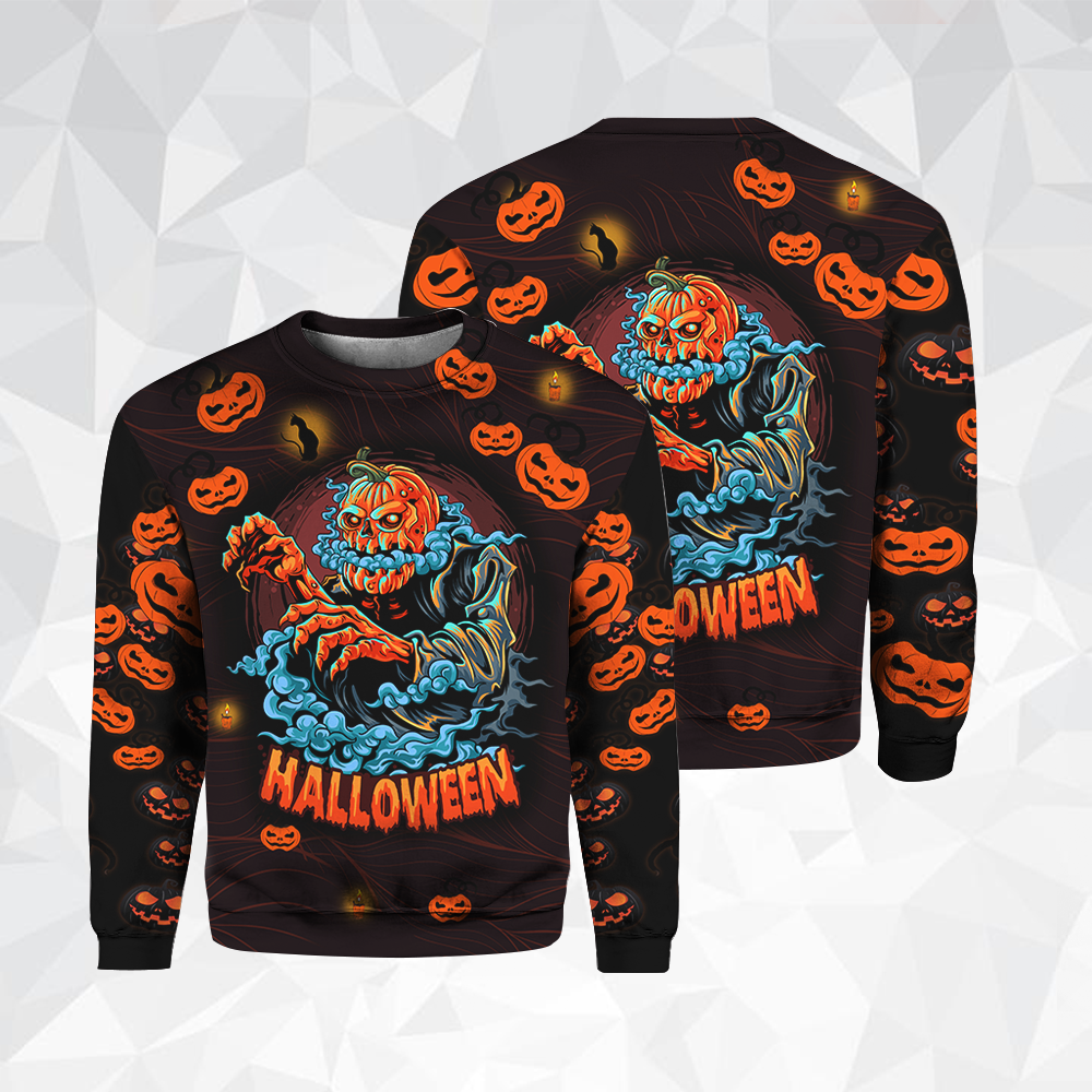 Amazing Pumpkin Halloween Crewneck Sweatshirt All Over Print Sweatshirt For Women Sweatshirt For Men