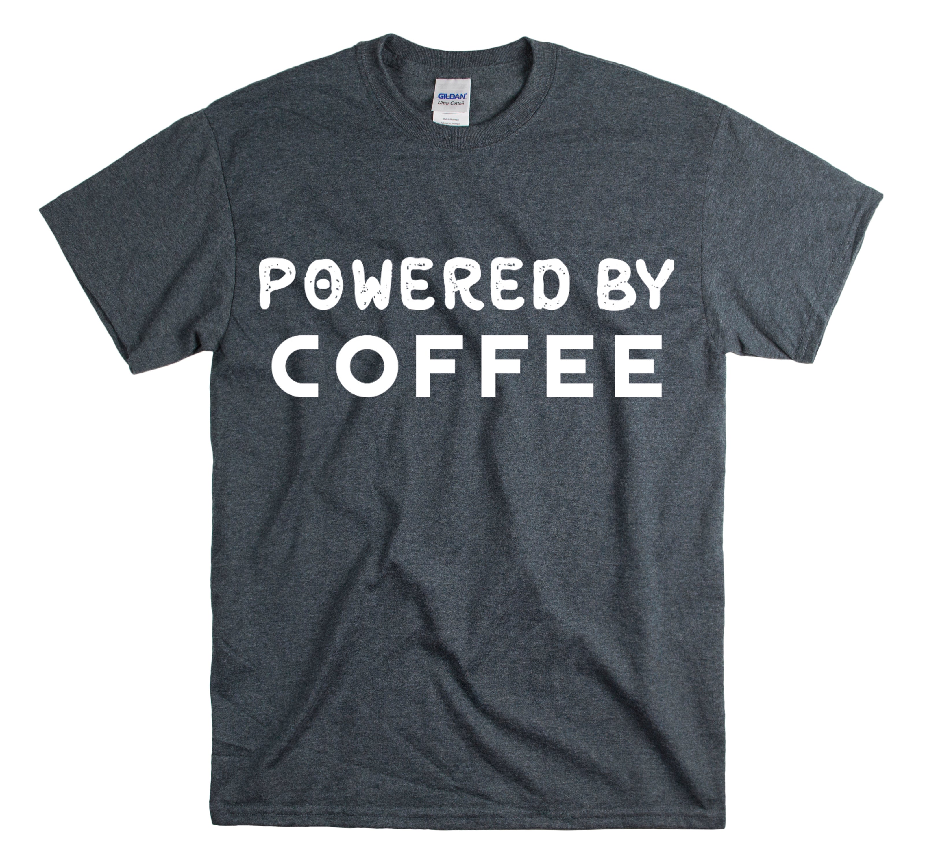 Shirt Funny Powered By Coffee Introvert Peace And Quiet Enthusiast T-Shirt Unisex Heavy Cotton Tee