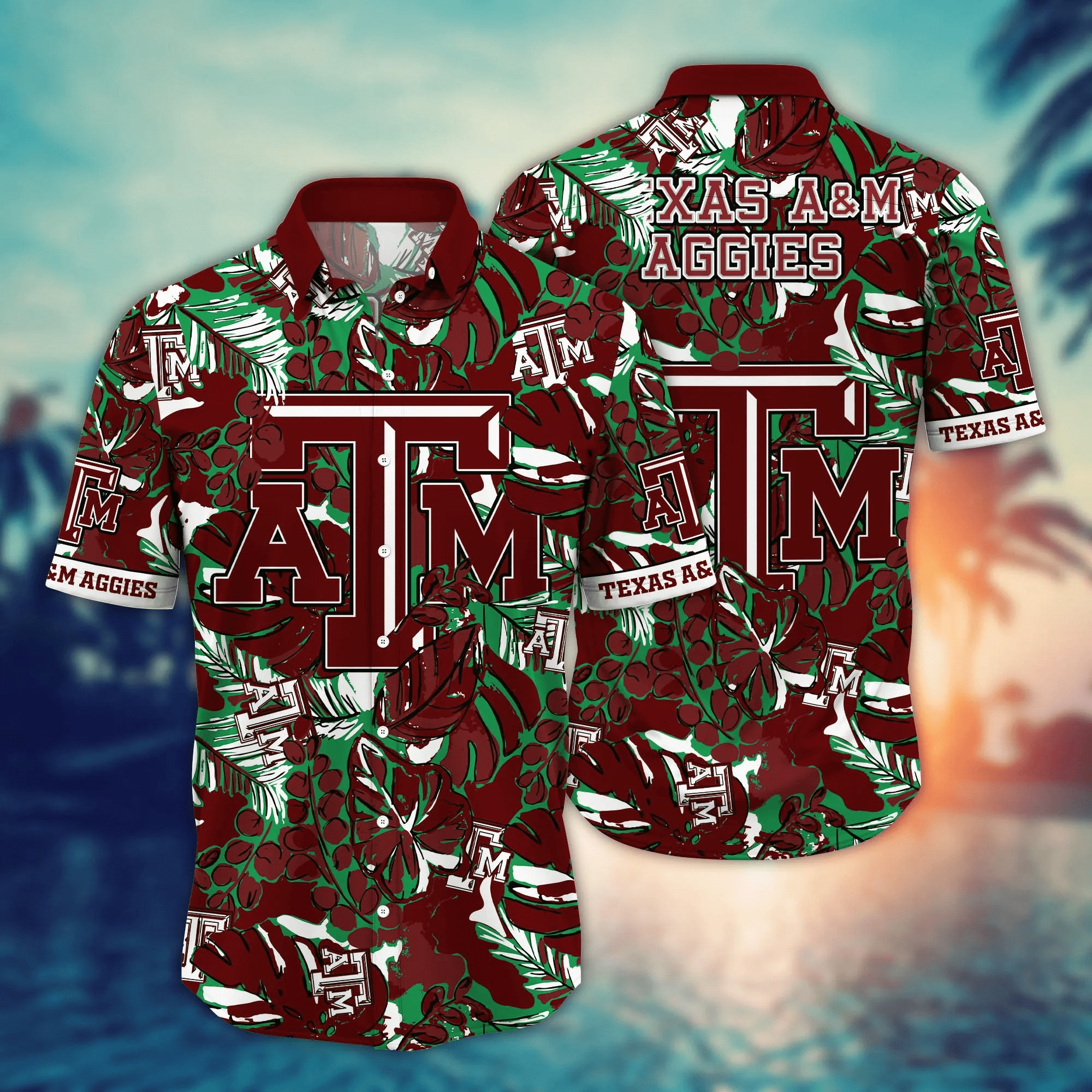 Texas A&Amp;Amp;M Aggies NCCA Hawaiian Shirt Sun-Soaked Aloha Shirt