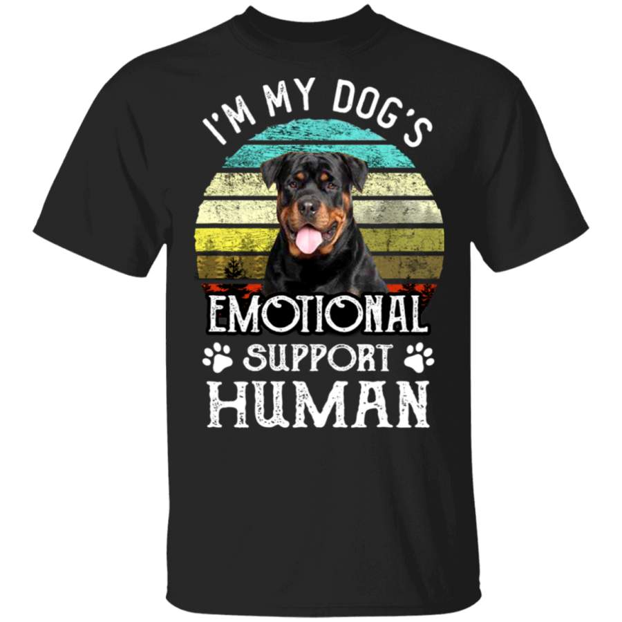 Rottweiler I’m My Dog’s Emotional Support Human T-Shirt Emotional Support Animal For Dog Lovers