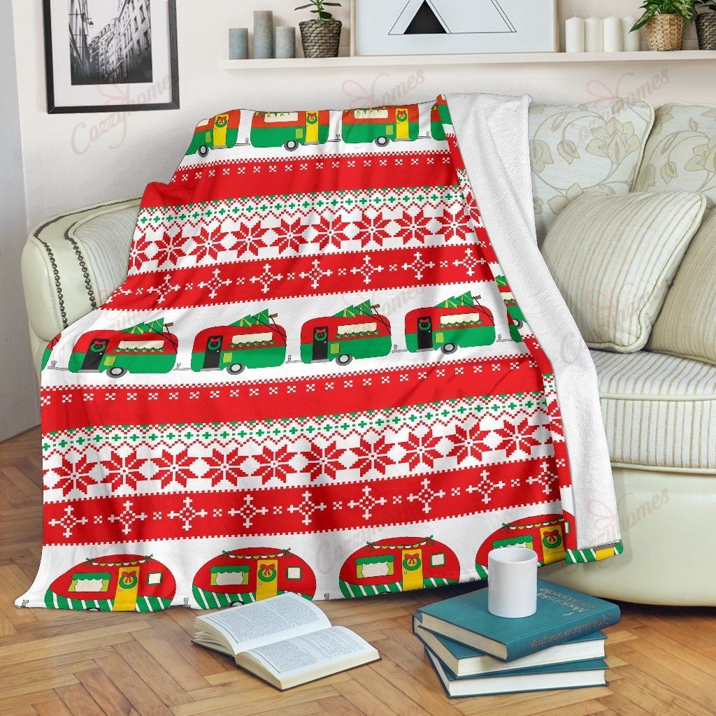 Camper Camping Ugly Christmas XL3003296CL Fleece Blanket