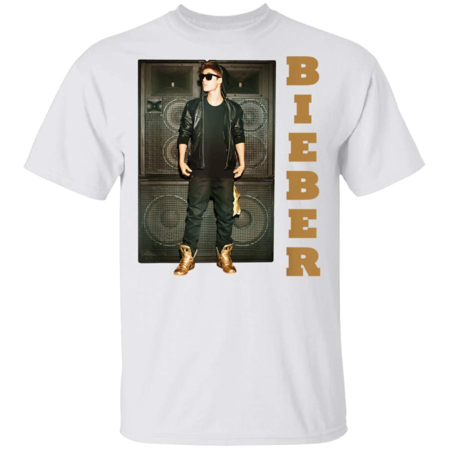 Justin Bieber Official Believe Era Gold Stereo  TShirt