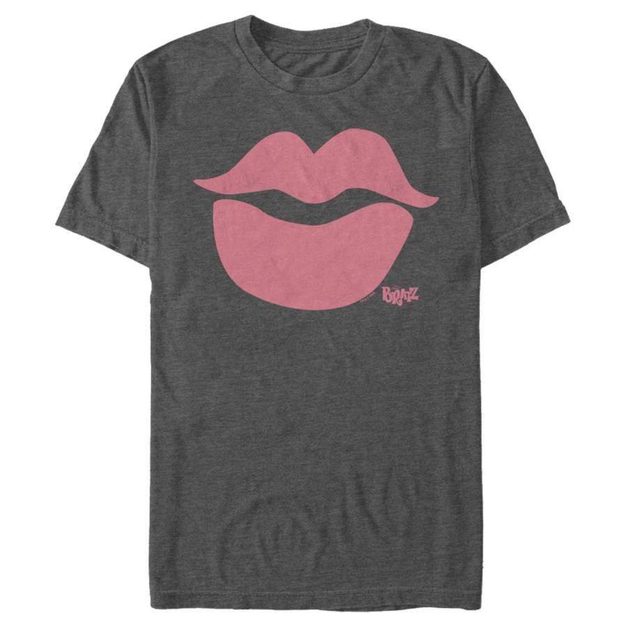 Bratz Men’s Lipstick Kiss  T Shirt Charcoal Heather 3XL