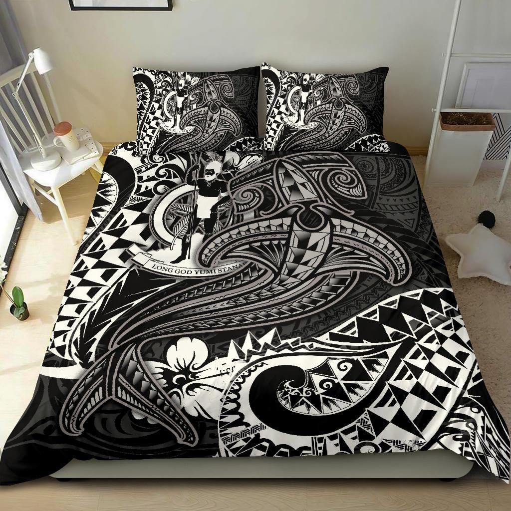 Alohawaii Bedding Set – Cover And Pillow Cases Vanuatu  -White Shark Tattoo – Bn18