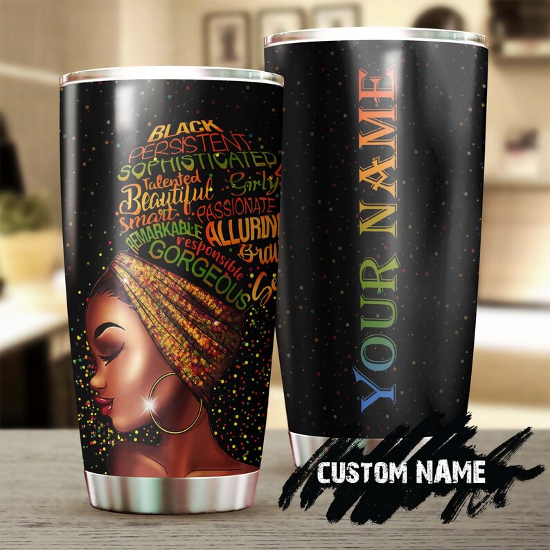 Black Woman Gorgeous Beautiful Hair Personalized Tumbler-Black Women Tumbler -Birthday Gift Christmas Gift Black Women-Bw Present