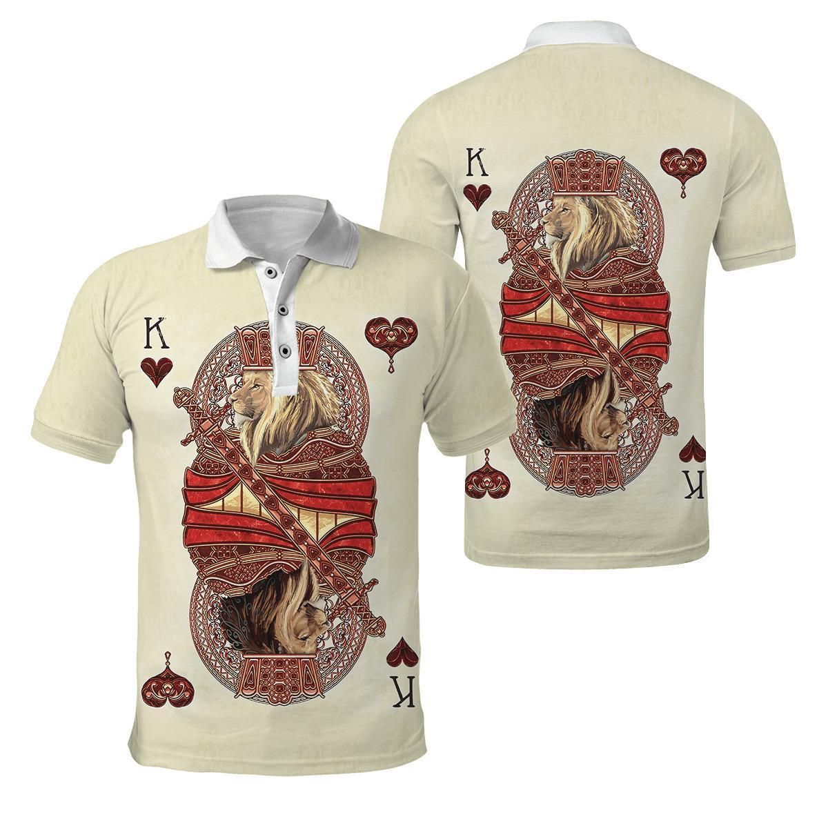 USATOPDEAL.COM – The King Club Lion Poker Polo  3D All Over Printed  Unisex Shirts