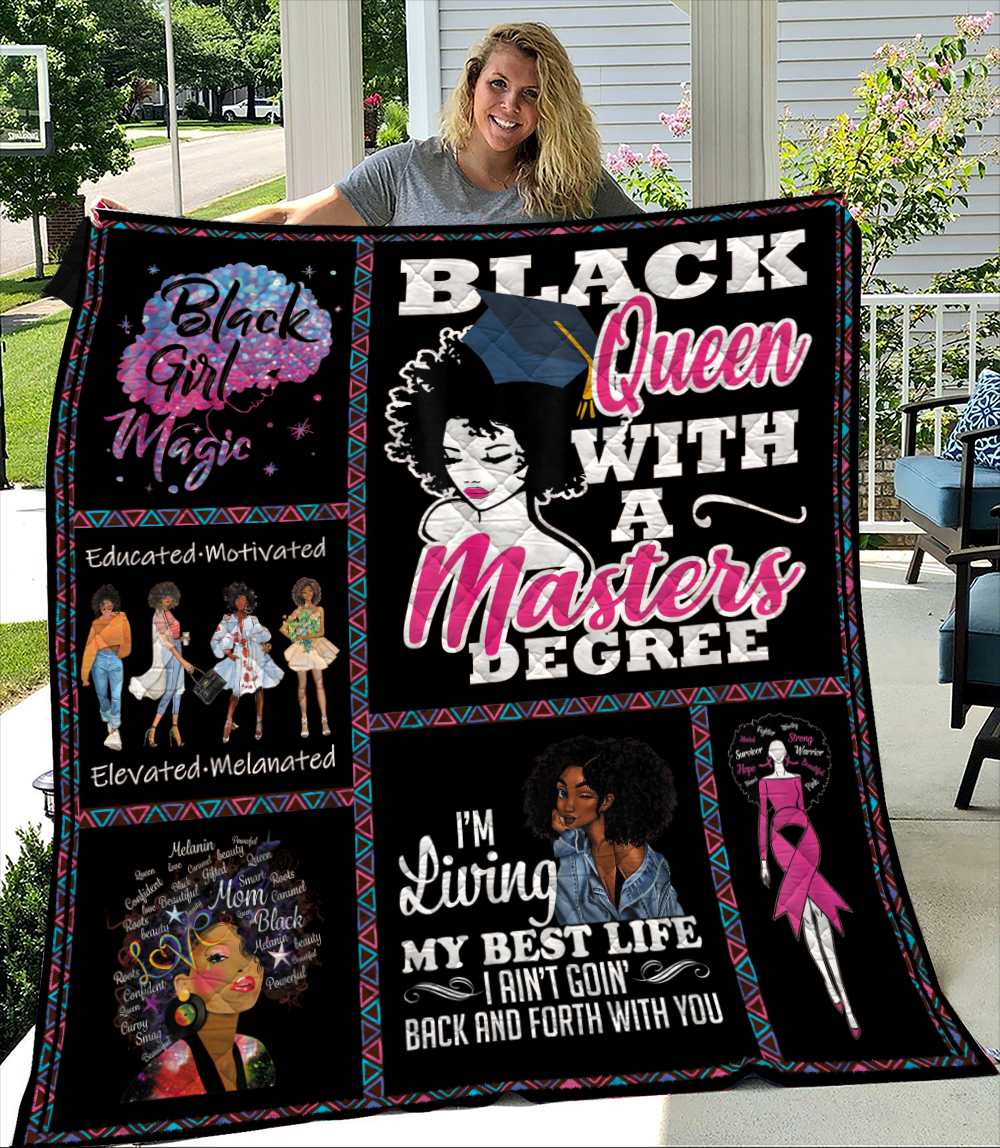 Black Queen With A Masters Degree Graduation Quilt