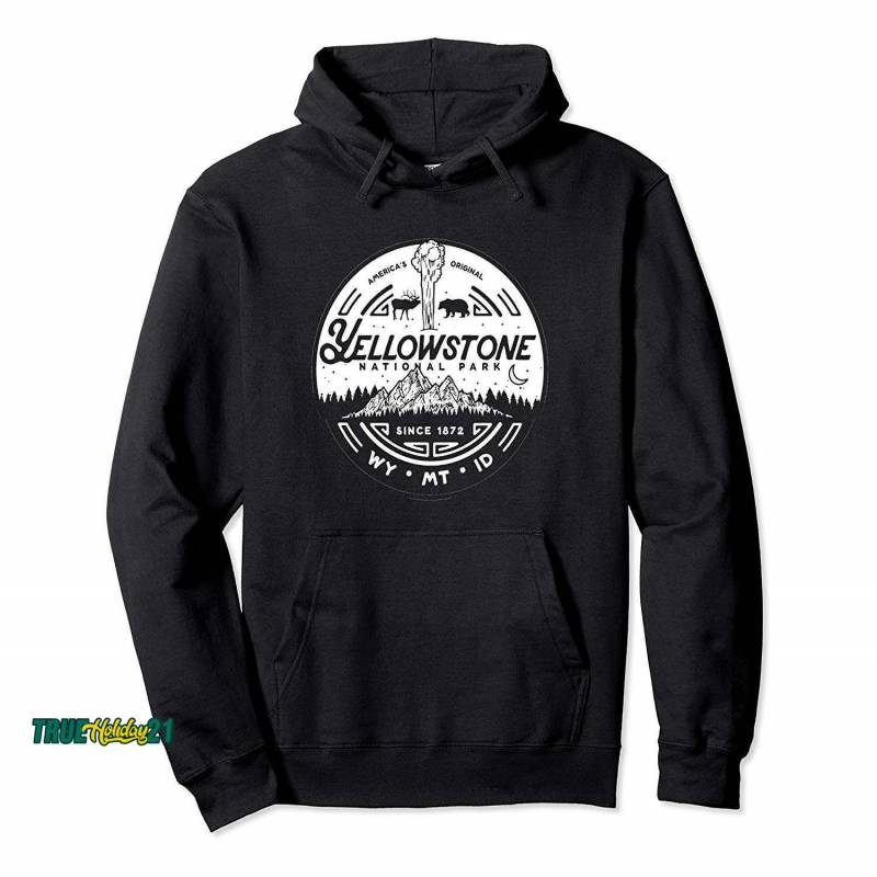 Yellowstone National Park Distressed Minimalist Hoodie