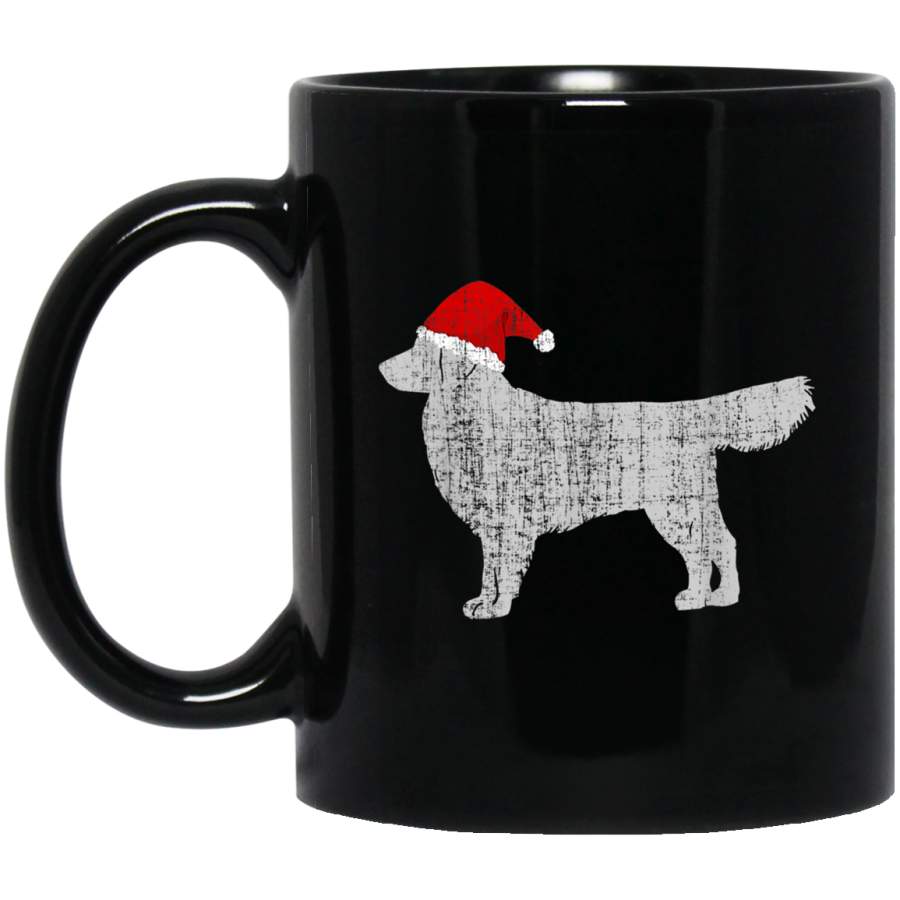 Vintage Santa Hat Golden Retriever Dog Mug