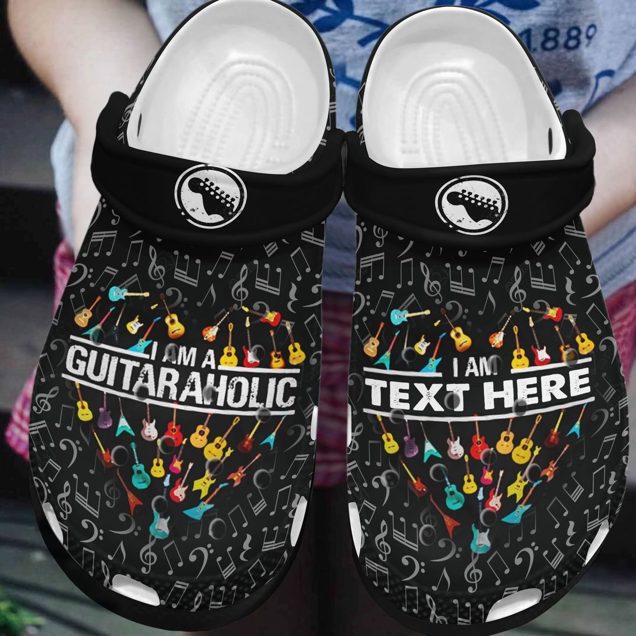 Guitar Personalized Clog, Custom Name, Text, Color, Number Fashion Style For Women, Men, Kid, Print 3D I Am A Guitaraholic