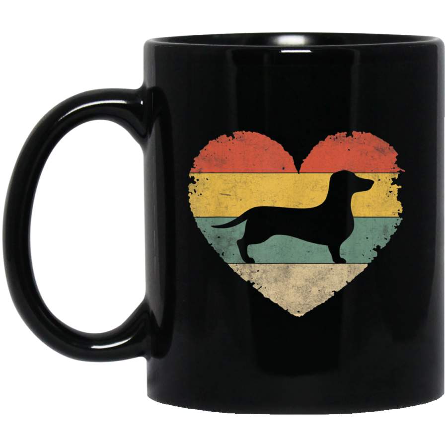 Vintage Dachshund Dog Lover Heart Gift Valentine Fathers Day Mug