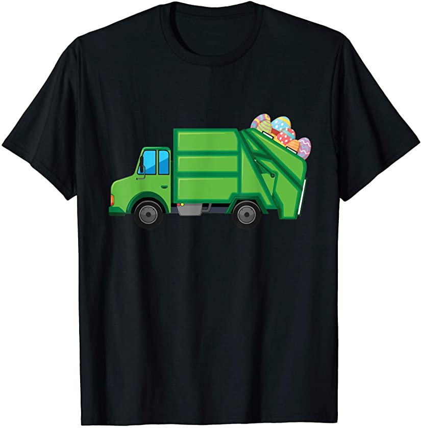 Cute Easter Garbage Truck Men Kids Boys Bunny Egg Hunting T-Shirt