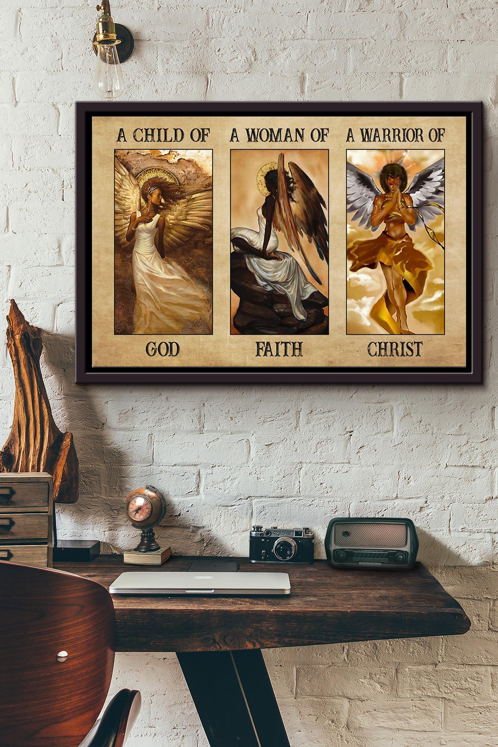 Black Queen God Faith Christ Poster N Framed Matte Canvas