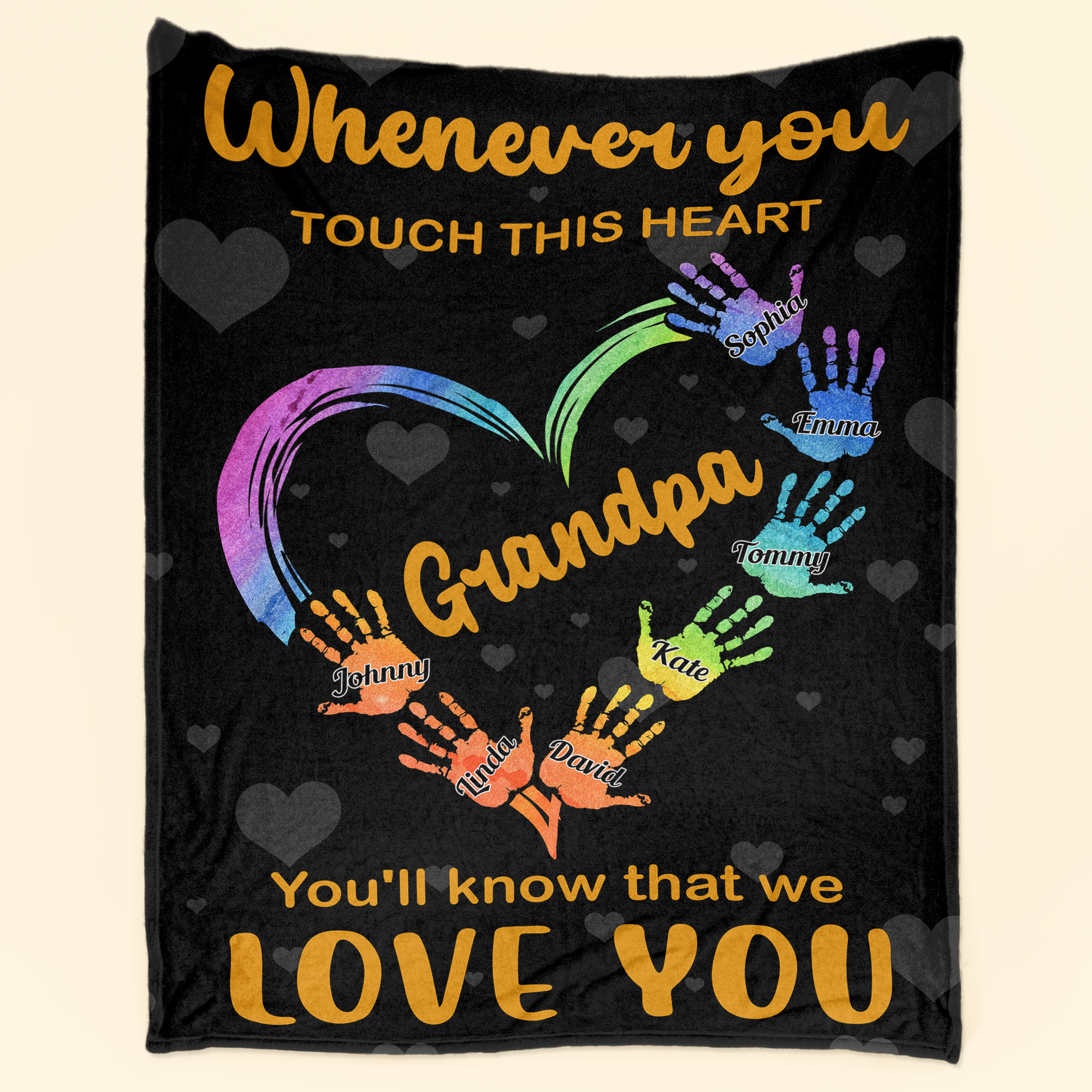 Touch This Heart Grandpa – Personalized Blanket