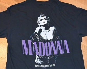 1987 Madonna Vintage Rare Concert 80’s Who’s That Girl Tour Original Tee T-shirt (l/) X- 1980’s Vtg Pop Rock Festival Tshirt Gift 9580