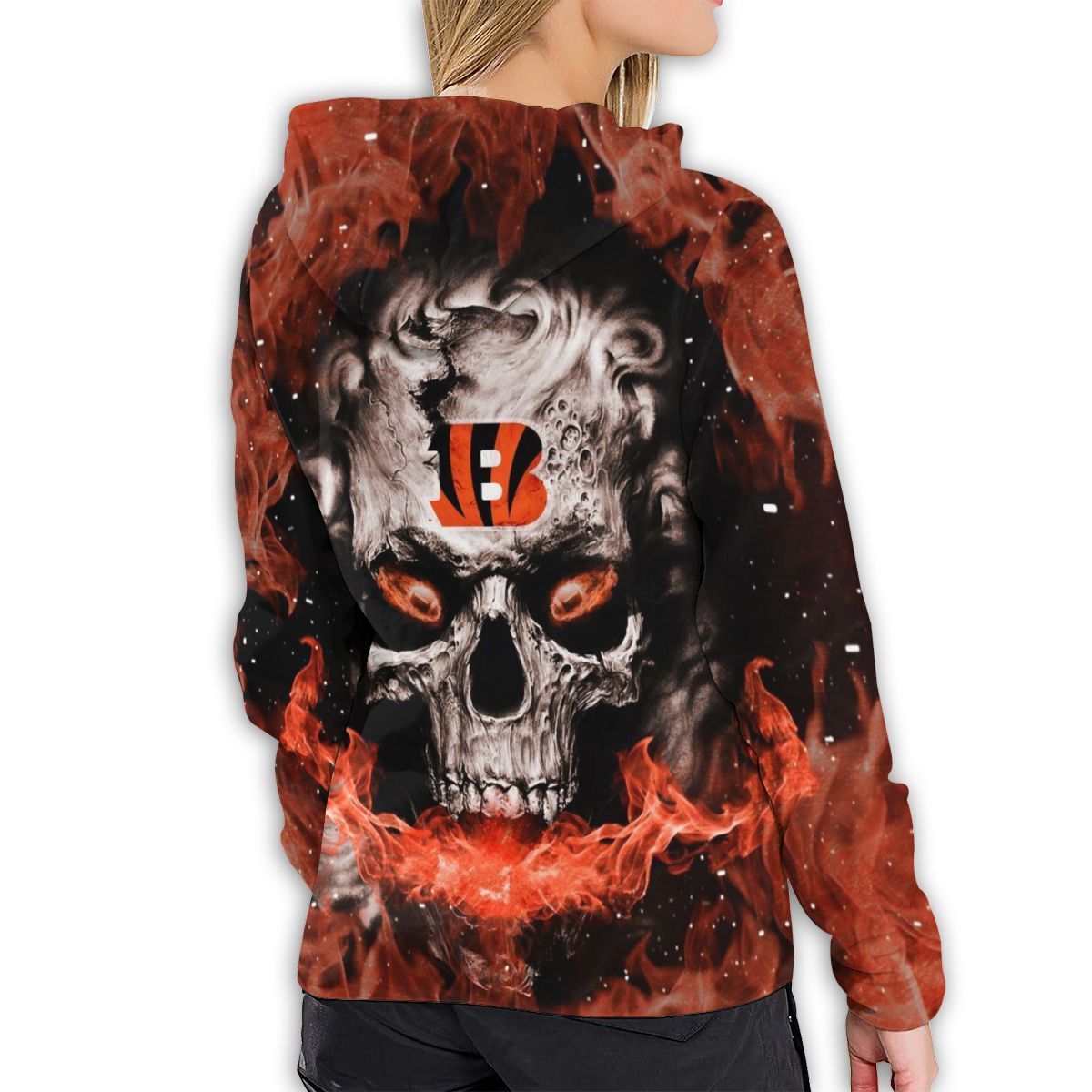 Cool Custom Hoodie 3D Skull Bengals Hoodies Pullover Sweatshirt Art#1148  Hoodie 3D Zip Hoodie