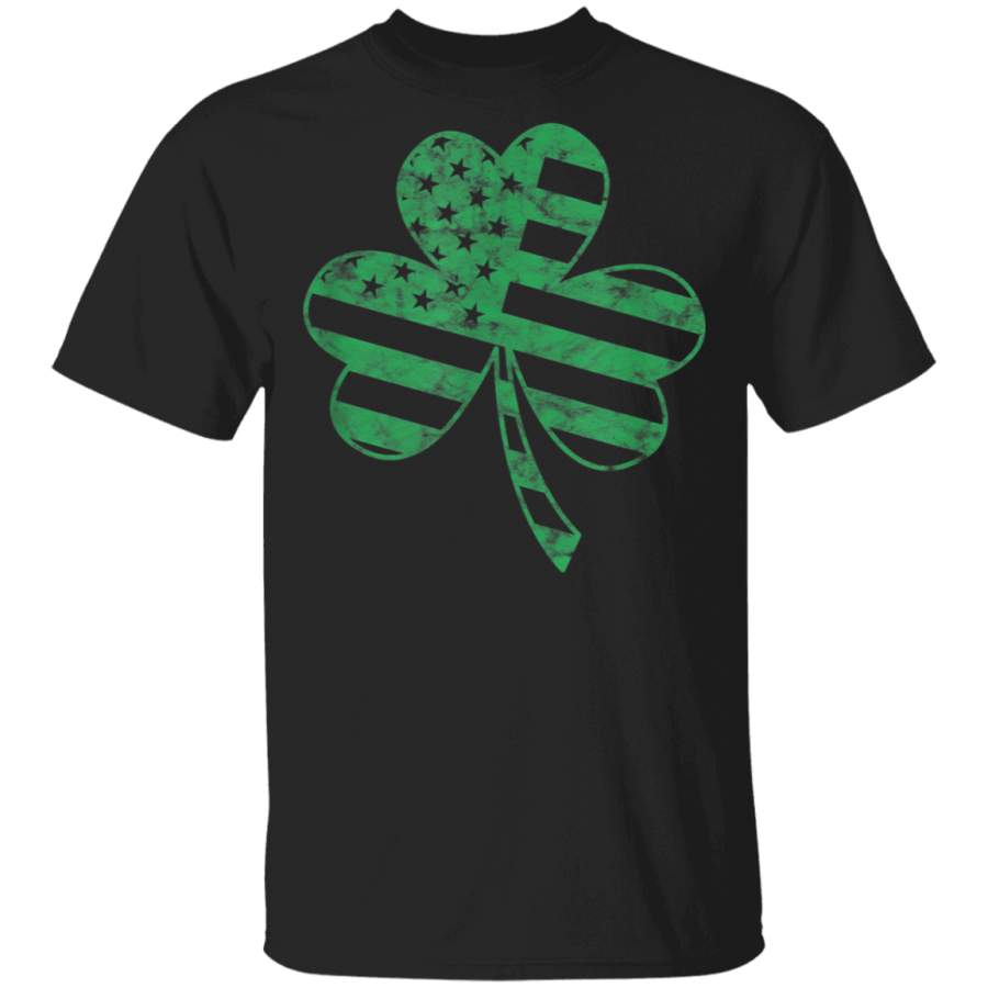 Irish American Flag Vintage Shamrock St Patricks Day Shirt