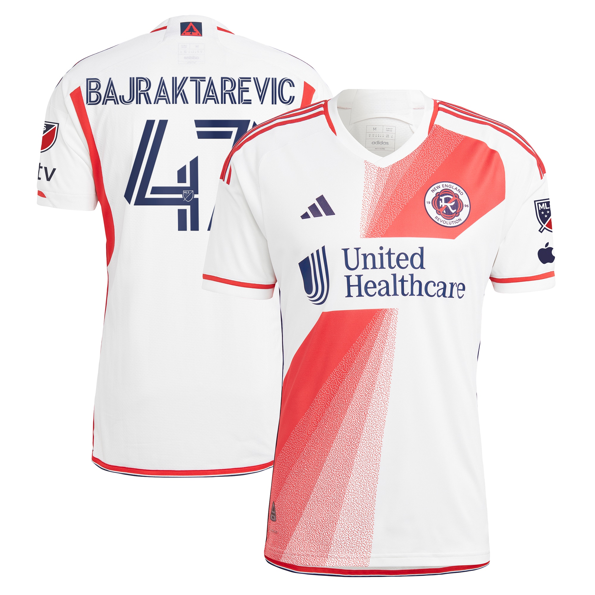 Esmir Bajraktarevic New England Revolution 2024 Defiance Authentic Player Jersey – White