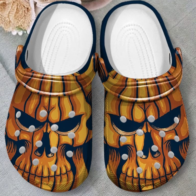 Pumpkin Skull Tattoo Clogs Crocs Shoes Gift For Halloween Thanksgiving – Pskull283 – Gigo Smart