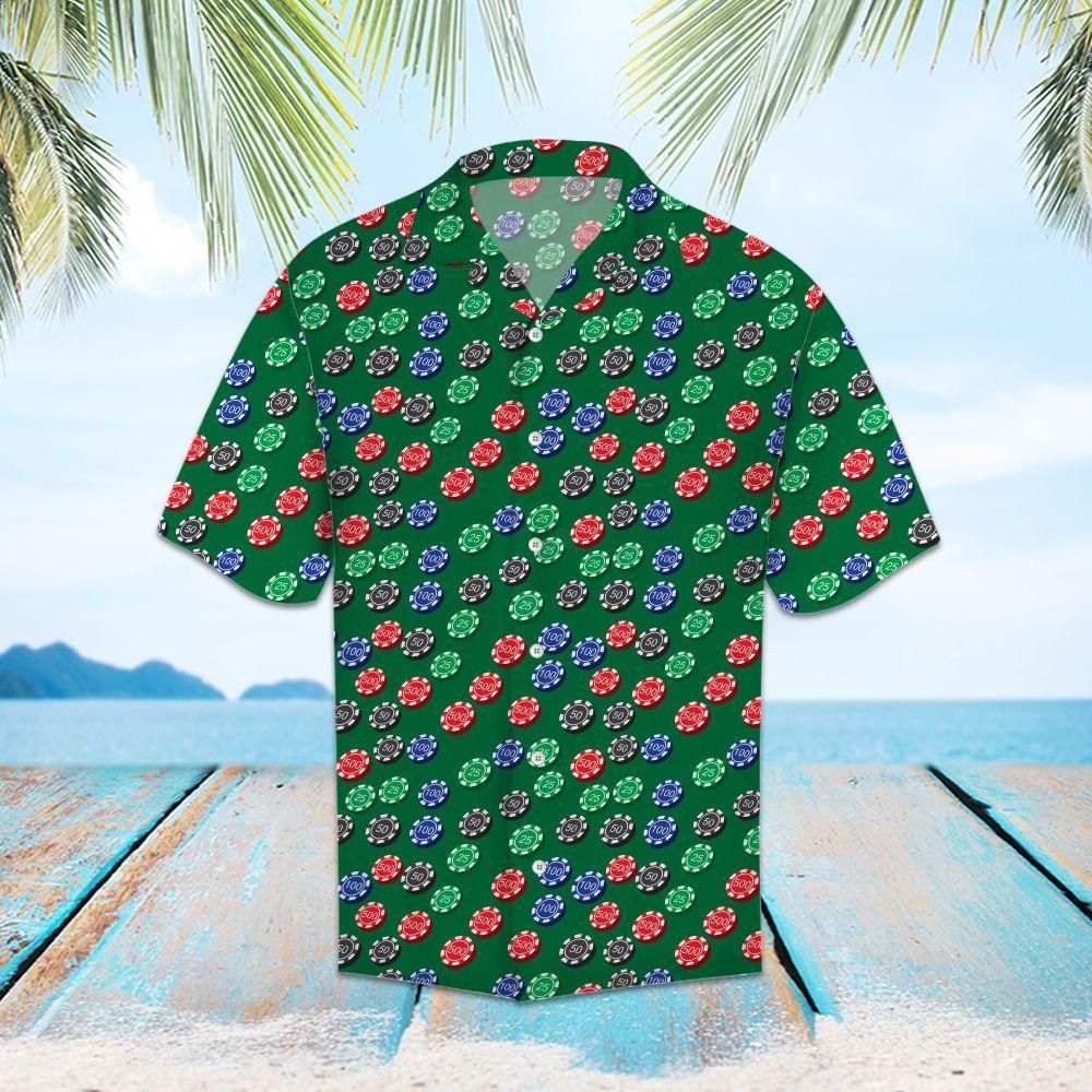 Poker Chips Aloha Hawaii Shirt Colorful Short Sleeve Summer Beach Casual For Men And Women Ha95895