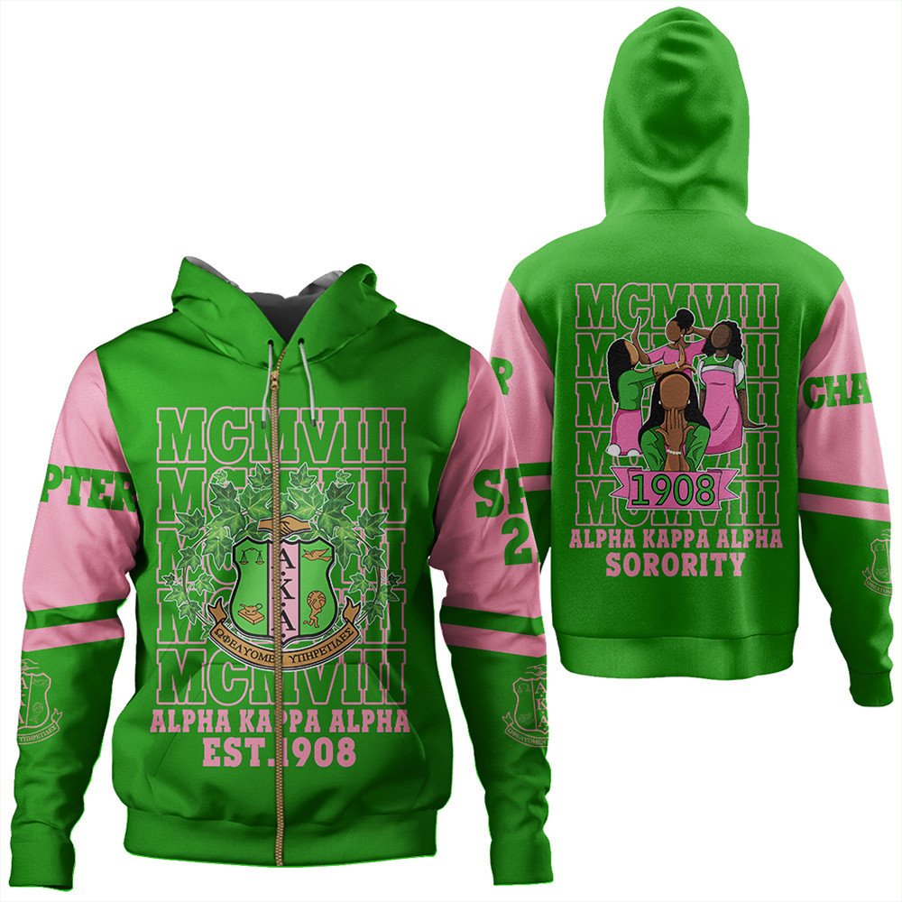 Wonder Print Shop Hoodie – Personalized Alpha Kappa Alpha Mcm Style Zip Hoodie